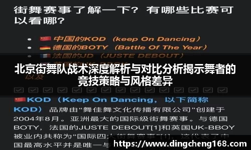 北京街舞队战术深度解析与对比分析揭示舞者的竞技策略与风格差异